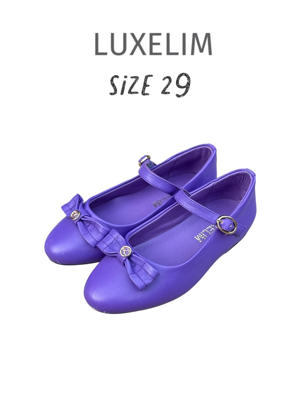 Luxelim Isla Purple Leather Mary Janes EU 29 / US 11.5–12 Girls Dress Shoes